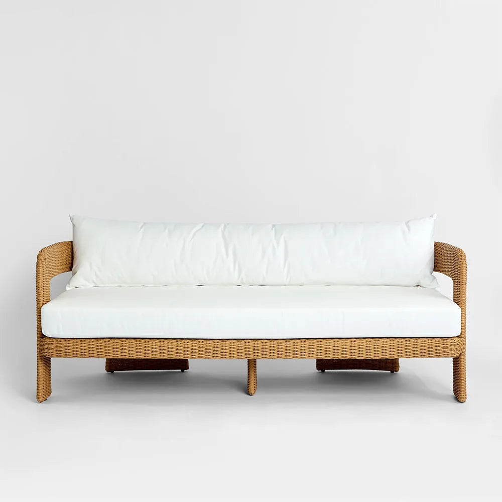 Outdoor Wicker 3 Seat Sofa - Natural