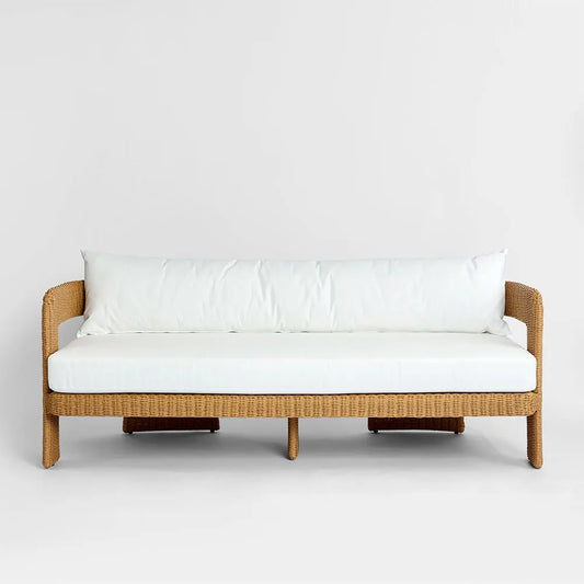 Outdoor Wicker 3 Seat Sofa - Natural