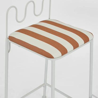 Mira Counter Stool Outdoor Terracotta/White Stripe Cushion