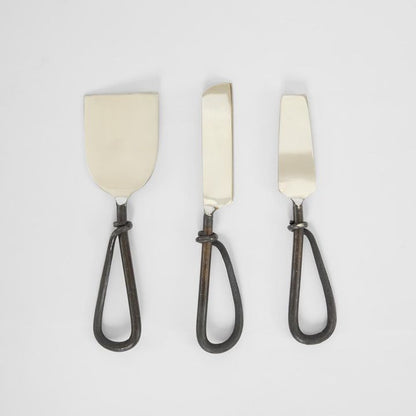 H + Y Hand forged set of Cheese Knives