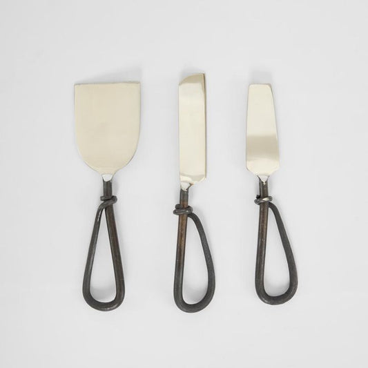 H + Y Hand forged set of Cheese Knives