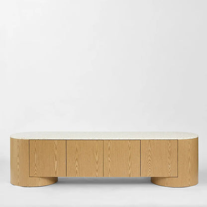 Arlo Entertainment Unit Light Oak & Terrazzo