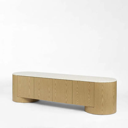 Arlo Entertainment Unit Light Oak & Terrazzo