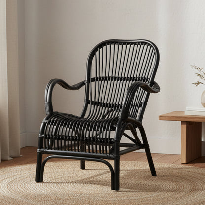 Seville Rattan Armchair Black