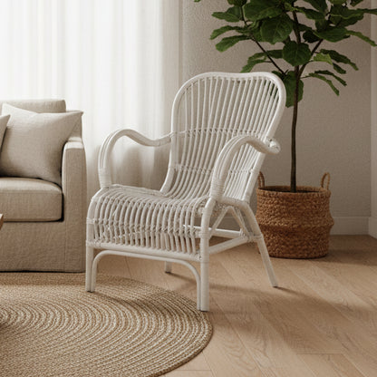 Seville Rattan Armchair White