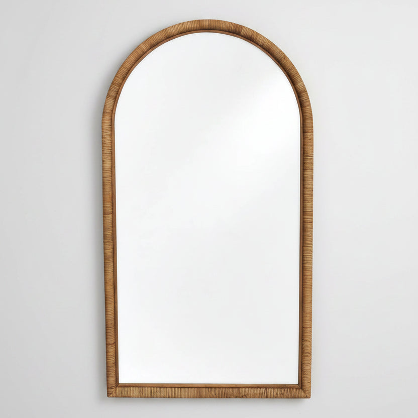 Arch Large Cane Wall Mirror 1600 X 900 Natural
