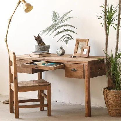 Woodhouse 1360 3 Draw Desk Recycled Timber