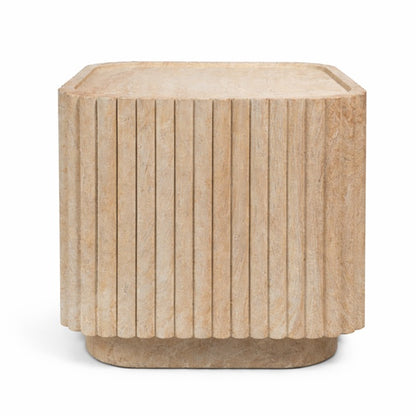 Harbourstone Sq Side Table Indoor/Outdoor Travertine Colour