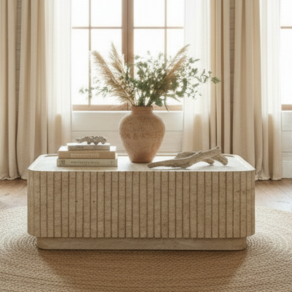Harbourstone Sq Indoor/Outdoor Coffee Table Travertine Colour
