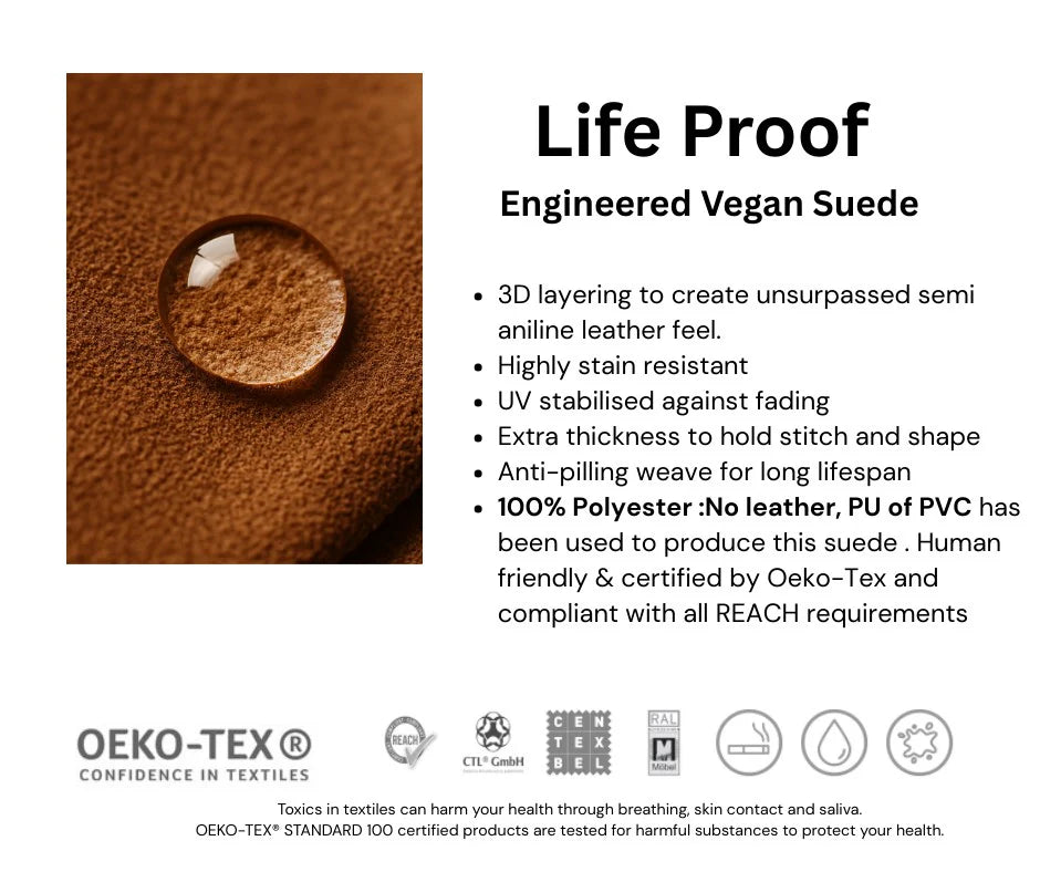 Hugo 2 Seater Vegan Suede Sofa