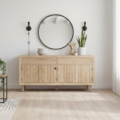 Malmo 4 Door Sideboard in Sustainable Hevea Hardwood 1800