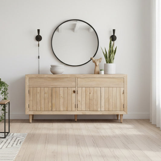 Malmo 4 Door Sideboard in Sustainable Hevea Hardwood 1800