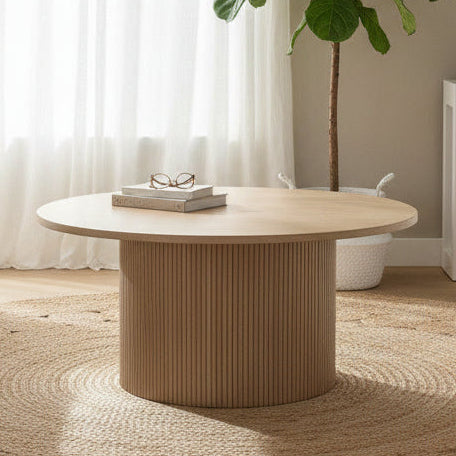 Malmo 900 round Coffee Table in Heavea Hardwood