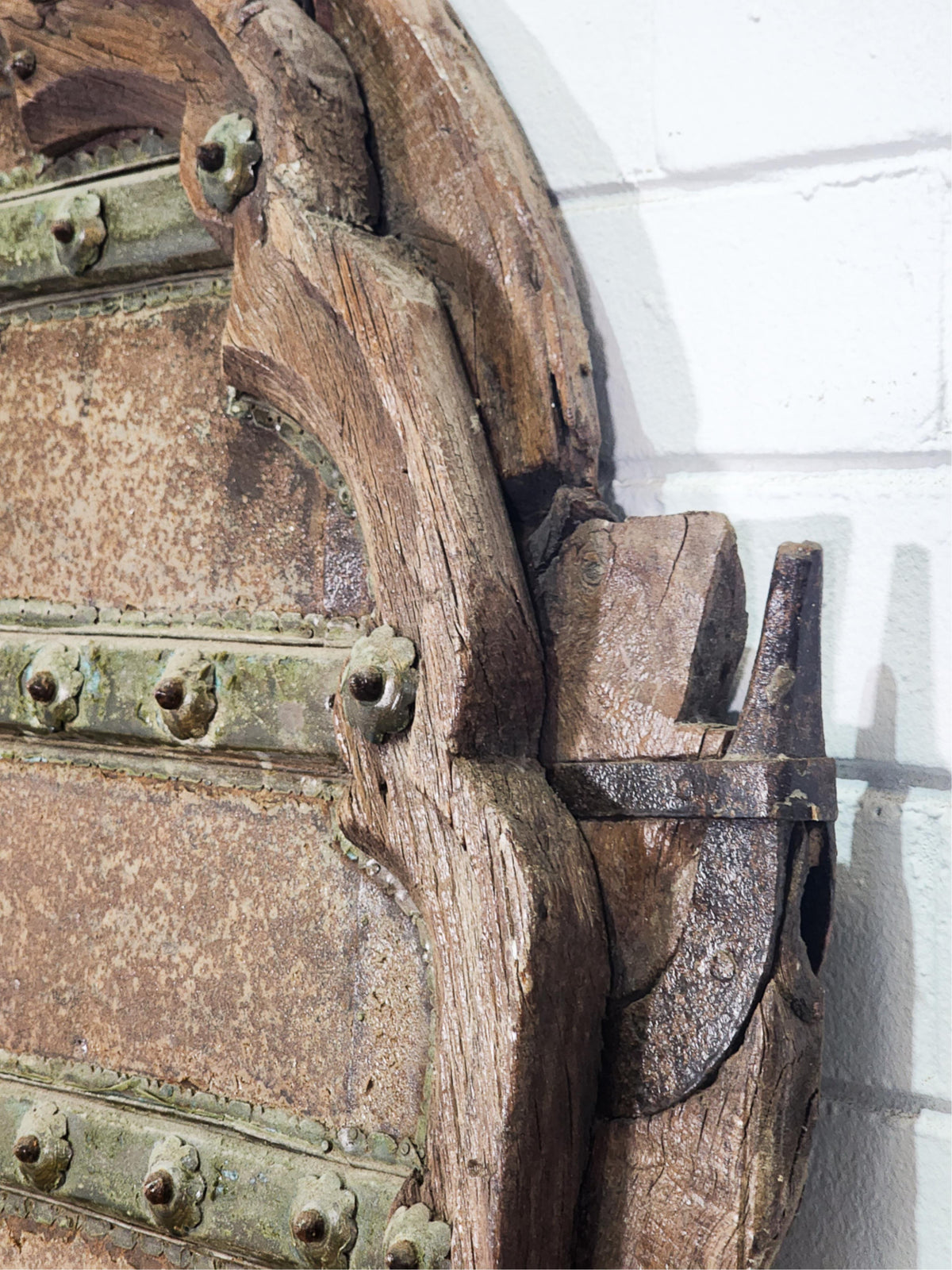 Rustic pair of Indian metal bound doors