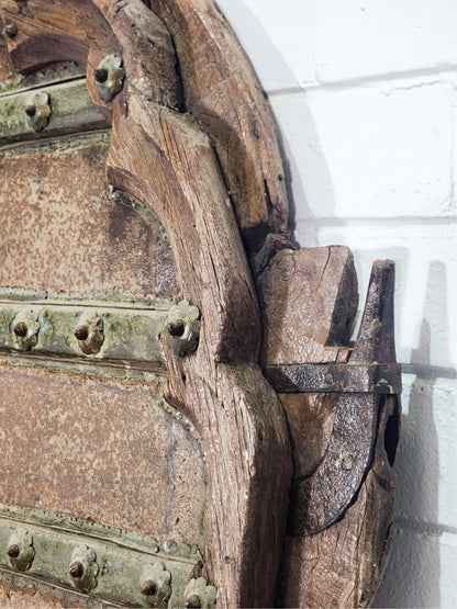 Rustic pair of Indian metal bound doors