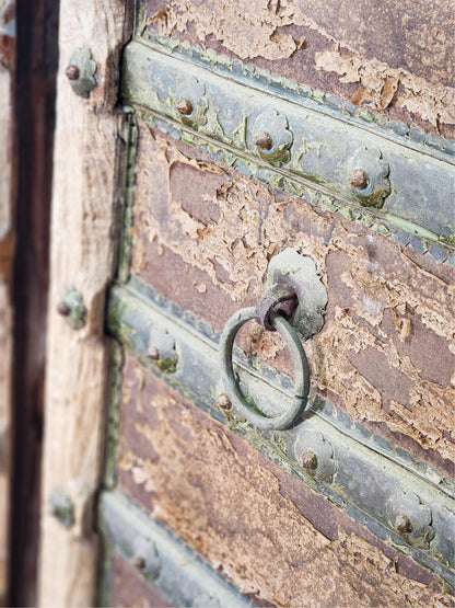 Rustic pair of Indian metal bound doors