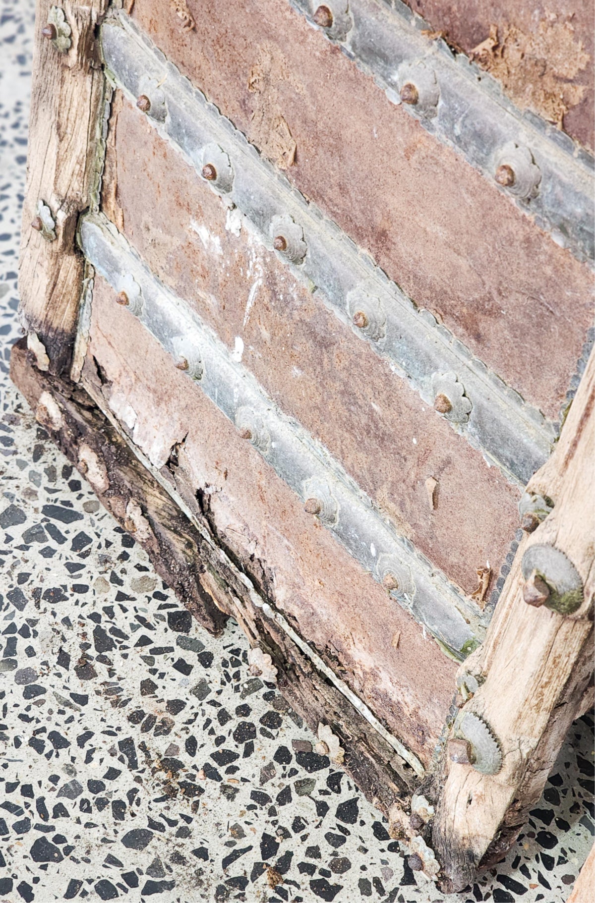 Rustic pair of Indian metal bound doors