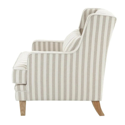 Kiama Armchair Natural Stripe W/White Piping