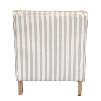Kiama Armchair Natural Stripe W/White Piping