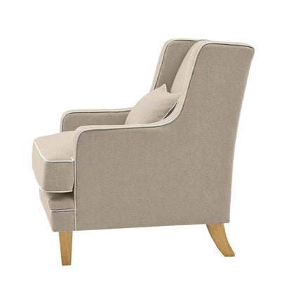 Kiama Armchair Natural W/White Piping
