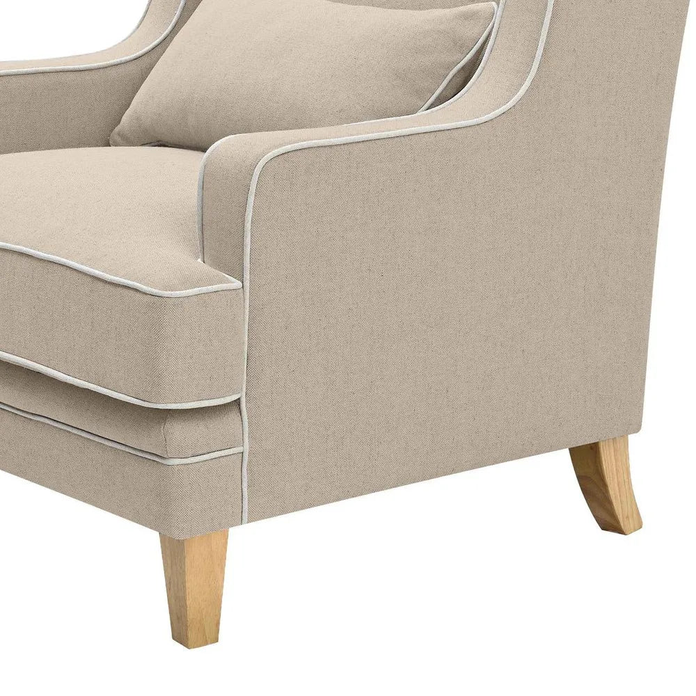 Kiama Armchair Natural W/White Piping