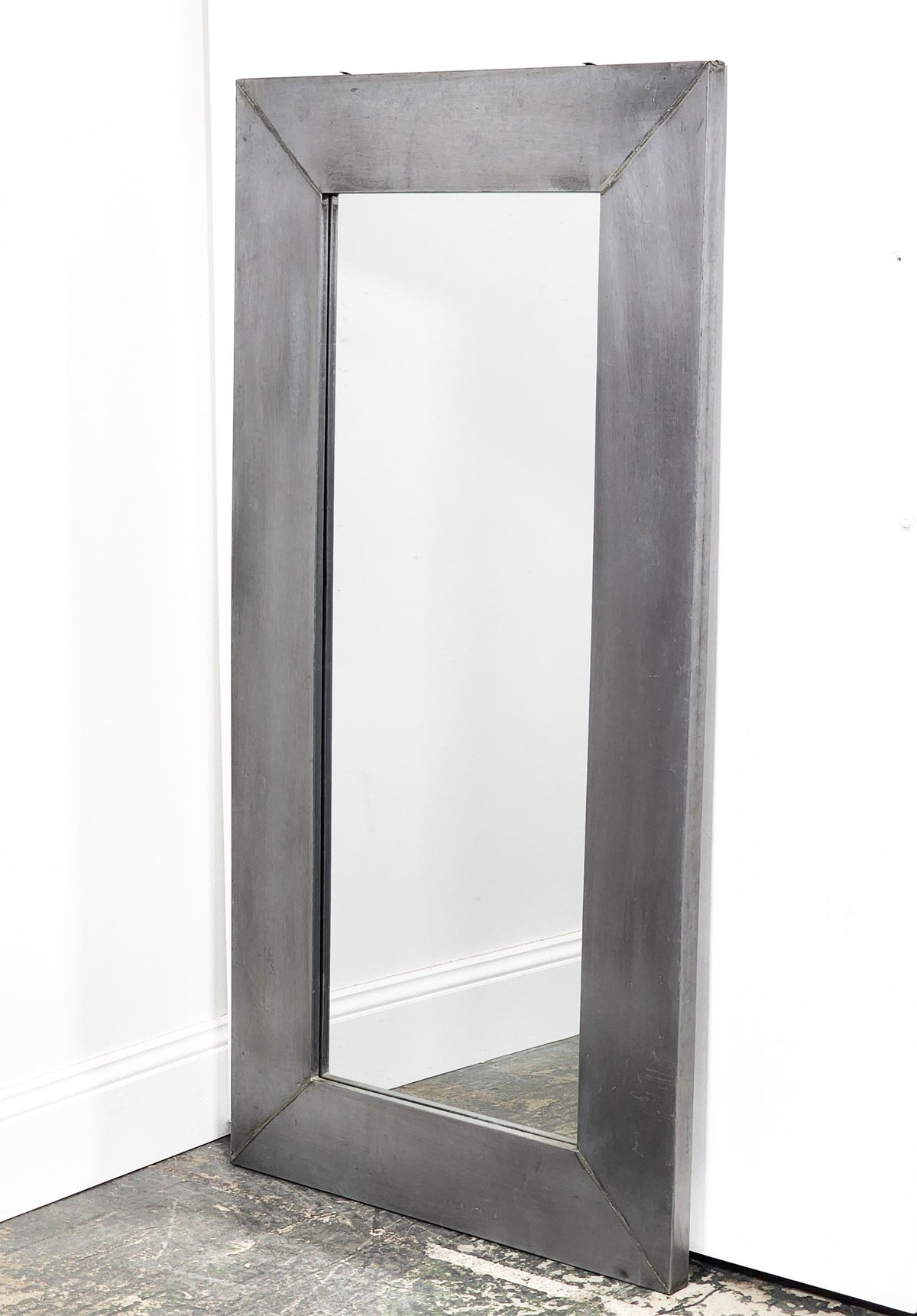 Rectangular tin framed mirror (120 x 60cm)