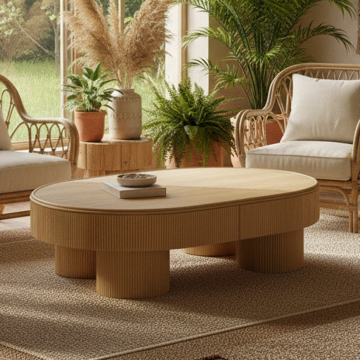 Letitia Rattan Coffee Table Natural
