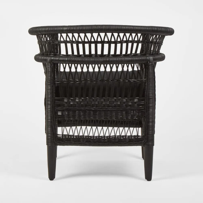 Livingstone Wicker Armchair Black/Black cushion - Outdoor Under-Cover