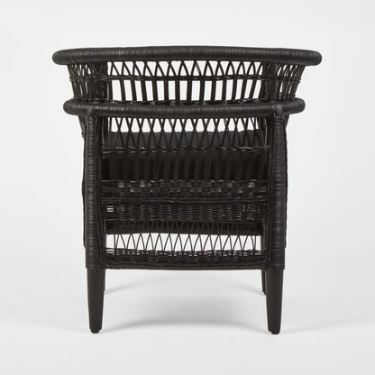 Livingstone Wicker Armchair Black/Black cushion - Outdoor Under-Cover