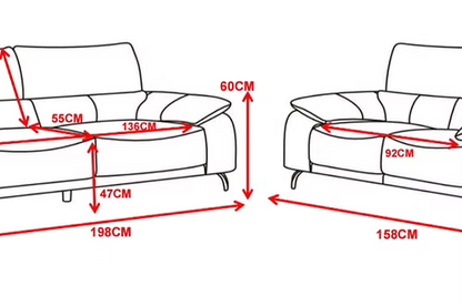 Louie SNR - 3 Seat Sofa with adjustable headrests - DUST OATMEAL