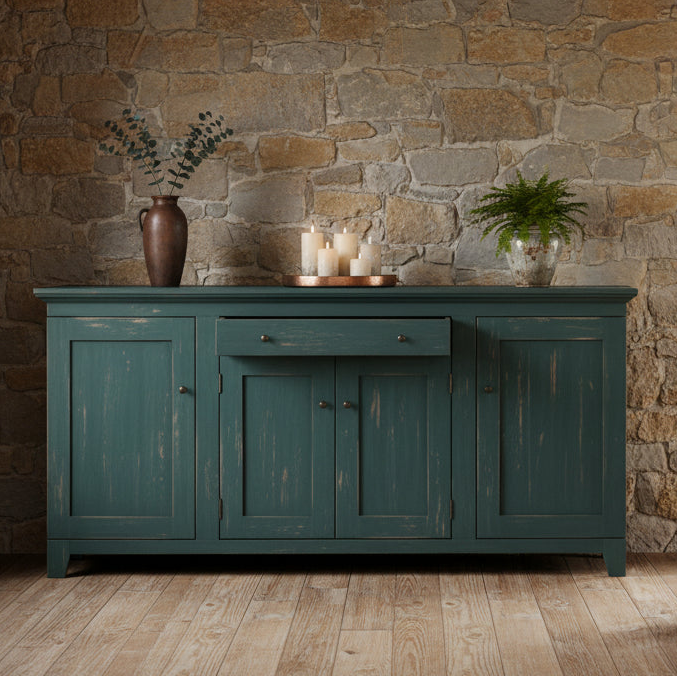 Lyon Weathered Teal Elmwood Sideboard
