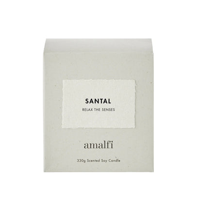 Santal Scented Soy Wax Candle 330g White