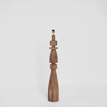 Magnus Wood Floor Lamp Saddle Base with Black Shade