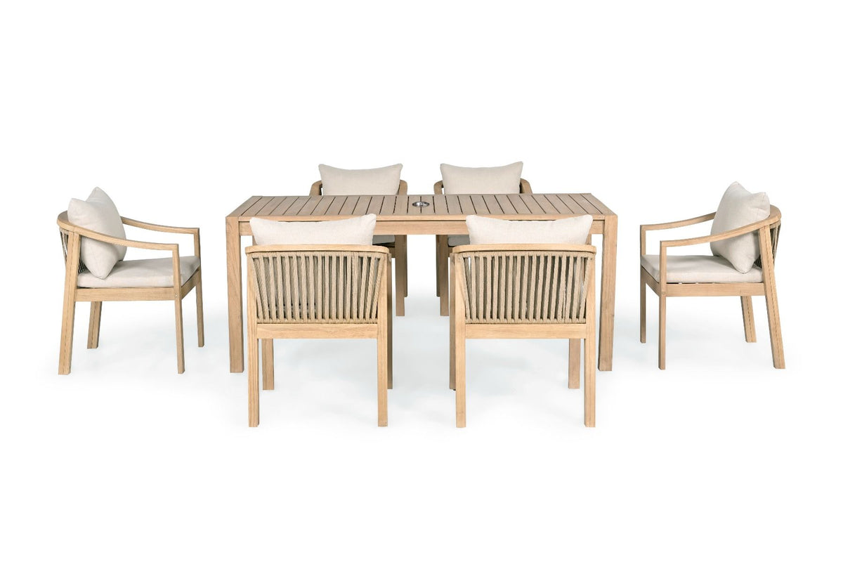 Miami Hardwood 7 Piece Dining Set