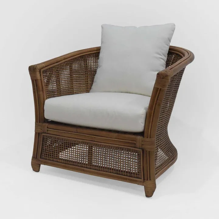 Morocco Armchair Rattan Cream Cushions