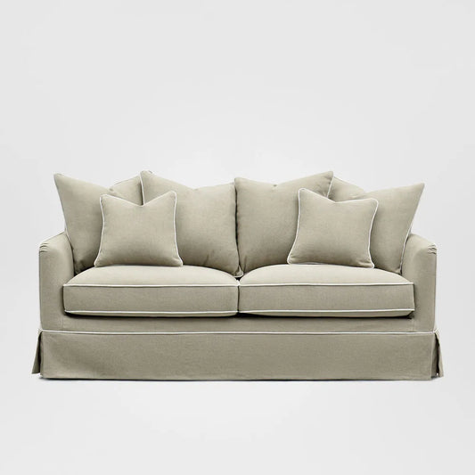 Mosman 2.5 Seat Sofa with Removable Covers - Natural White Piping