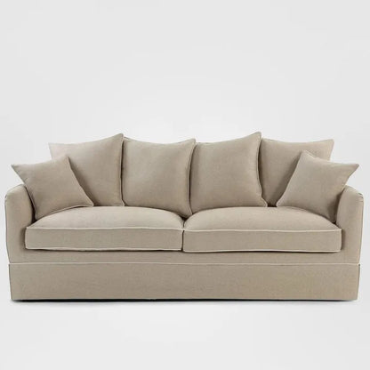 Mosman 3 Seat Sofa with Removable Covers - Natural White Piping