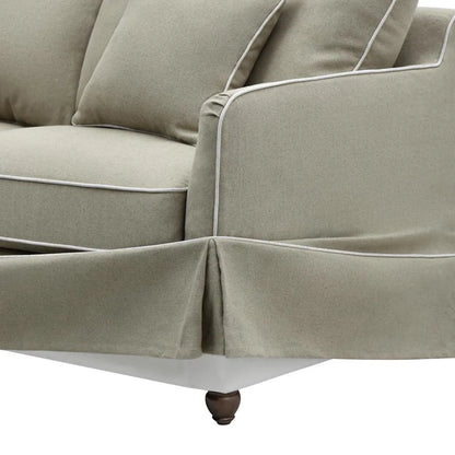Mosman 3 Seat Sofa with Removable Covers - Natural White Piping