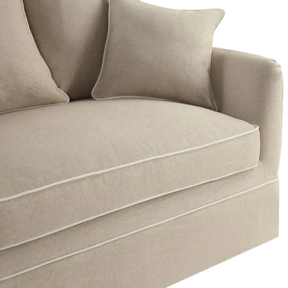 Mosman 3 Seat Sofa with Removable Covers - Natural White Piping