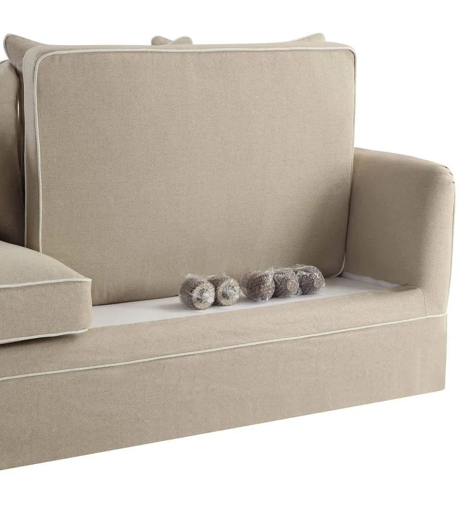 Mosman 3 Seat Sofa with Removable Covers - Natural White Piping