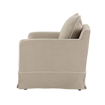 Mosman Armchair Natural with White Piping