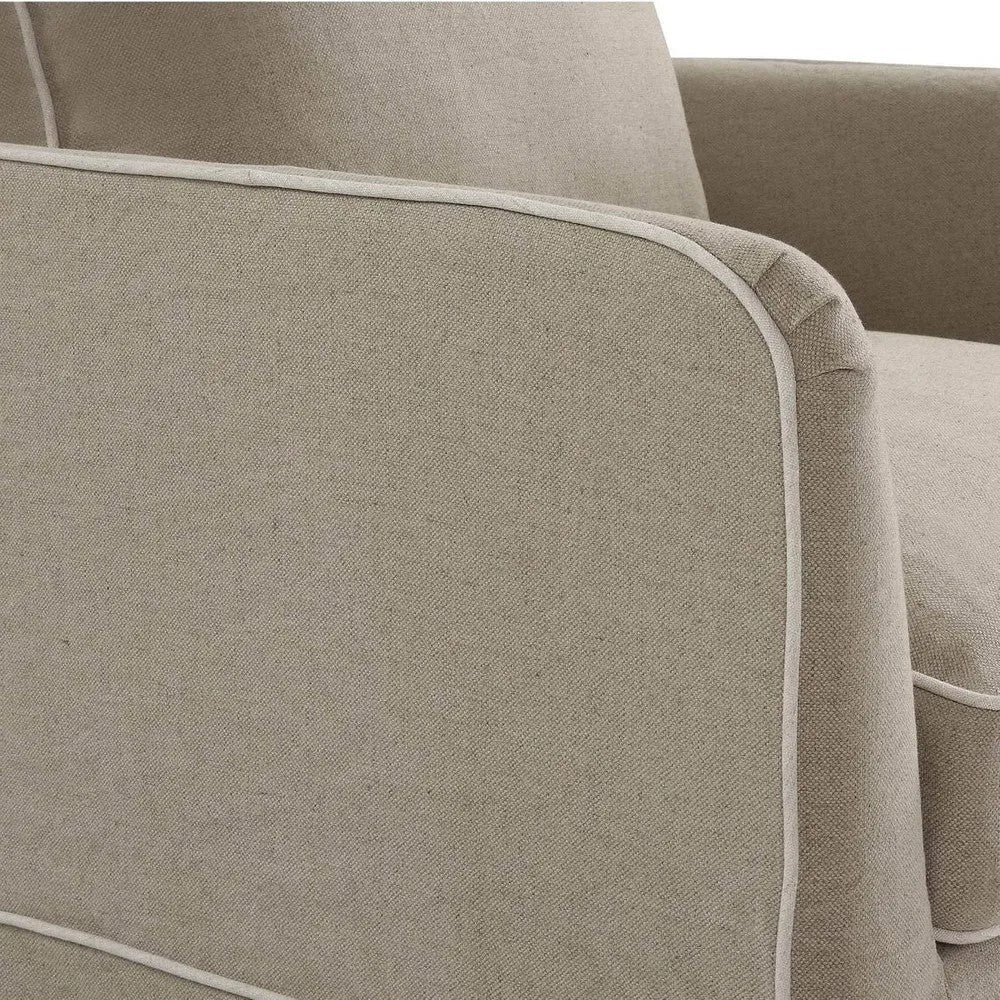 Mosman Armchair Natural with White Piping