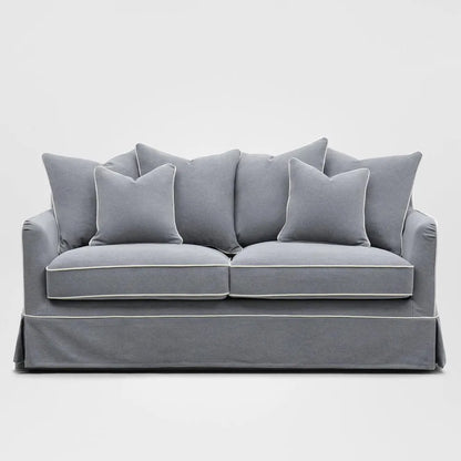 Mosman 2.5 Seat Sofa Bed Grey W/White Piping