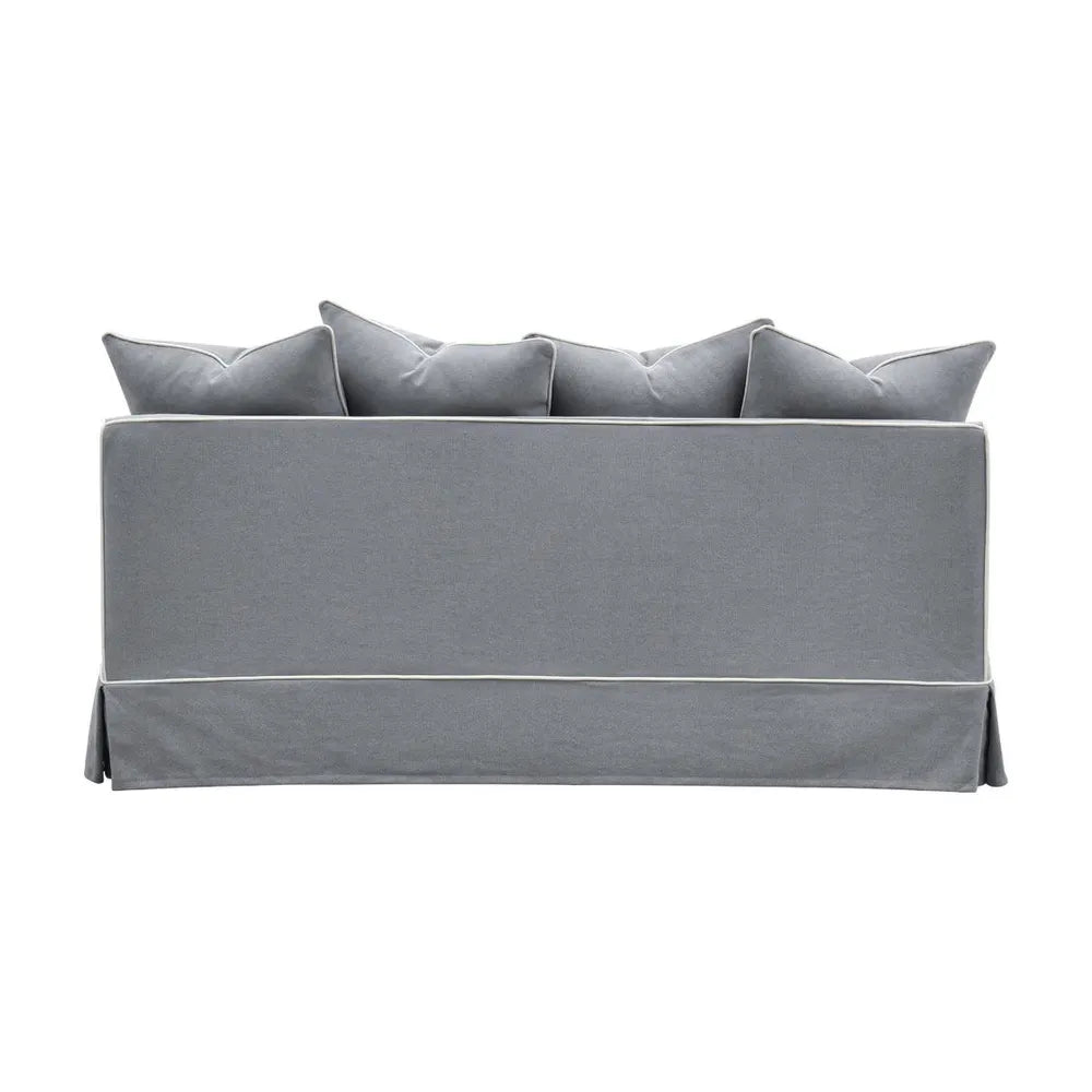 Mosman 2.5 Seat Sofa Bed Grey W/White Piping
