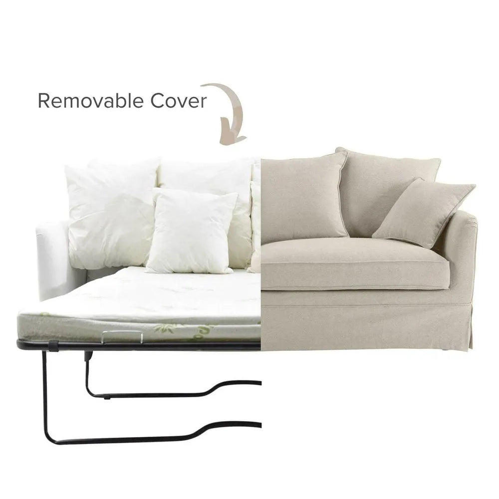 Mosman 3 Seat Queen Sofa Bed Beige