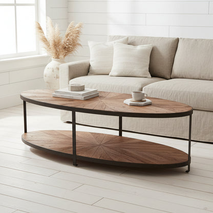 Rustica Oval Reclaimed Oak Coffee Table