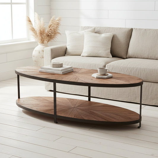 Rustica Oval Reclaimed Oak Coffee Table