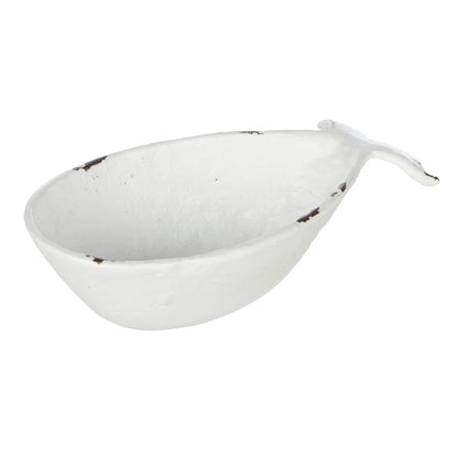Finn Whale Dish 13.3x25cm White