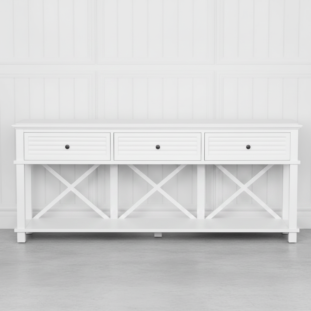 Palm Beach White 1900 long Hall Table