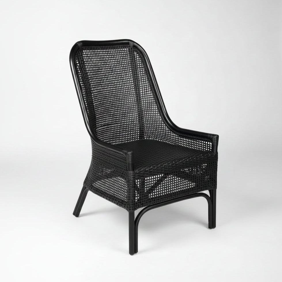 Cairo Rattan Dining Chair - Black